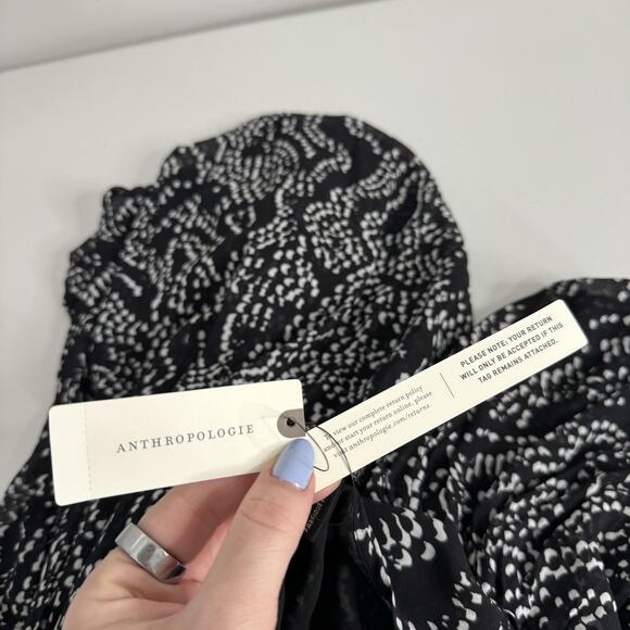 Payal Jain Anthropologie Sheer Maxi Wrap Dress Womens Small Black Printed Party - Picture 4 of 16